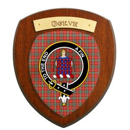 ScotsTee Shop Scottish Ogilvie (Ogilvy) Modern Clan Crest Scottish Tartan Wooden Wall Plaque