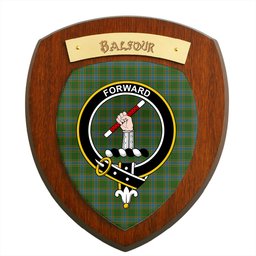 ScotsTee Shop Scottish Balfour Hunting Clan Crest Scottish Tartan Wooden Wall Plaque