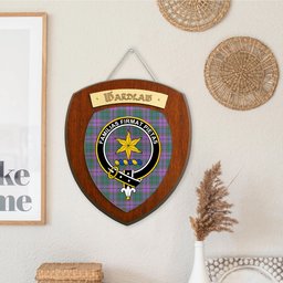 ScotsTee Shop Scottish Wardlaw Ancient Clan Crest Scottish Tartan Wooden Wall Plaque