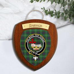 ScotsTee Shop Scottish Donald of The Isles Clan Crest Scottish Tartan Wooden Wall Plaque