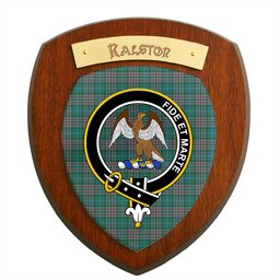 ScotsTee Shop Scottish Ralston USA Modern Clan Crest Scottish Tartan Wooden Wall Plaque