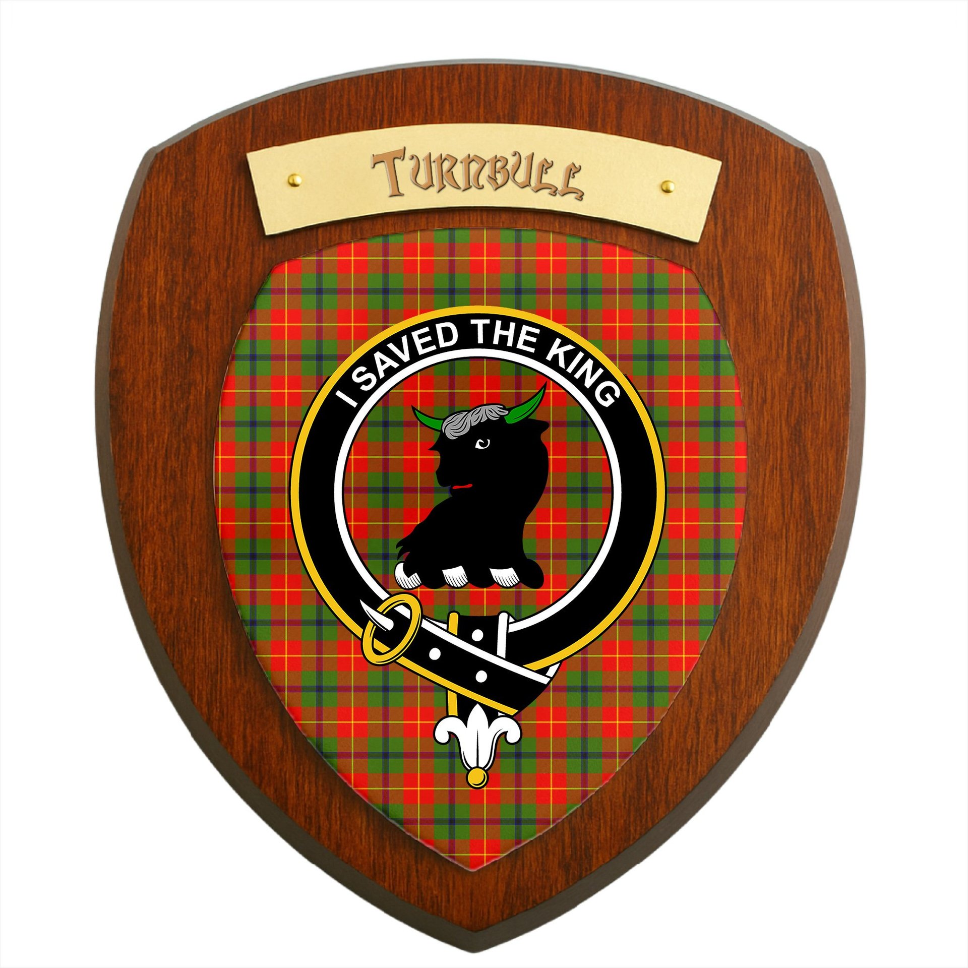ScotsTee Shop Scottish Turnbull SC Clan Crest Scottish Tartan Wooden Wall Plaque