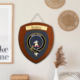 ScotsTee Shop Scottish Semple Clan Crest Scottish Tartan Wooden Wall Plaque