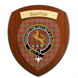 ScotsTee Shop Scottish Chattan Modern Clan Crest Scottish Tartan Wooden Wall Plaque