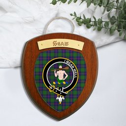 ScotsTee Shop Scottish Shaw Modern Clan Crest Scottish Tartan Wooden Wall Plaque