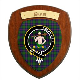 ScotsTee Shop Scottish Shaw Modern Clan Crest Scottish Tartan Wooden Wall Plaque