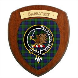 ScotsTee Shop Scottish Bannatyne SC Clan Crest Scottish Tartan Wooden Wall Plaque