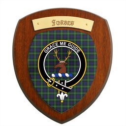 ScotsTee Shop Scottish Forbes Clan Crest Scottish Tartan Wooden Wall Plaque