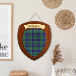 ScotsTee Shop Scottish Wallace Blue Clan Tartan Wooden Wall Plaque Personalize with Your Name