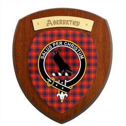 ScotsTee Shop Scottish Abernethy Clan Crest Scottish Tartan Wooden Wall Plaque