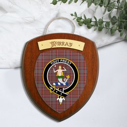 ScotsTee Shop Scottish Murray of Polmaise Clan Crest Scottish Tartan Wooden Wall Plaque