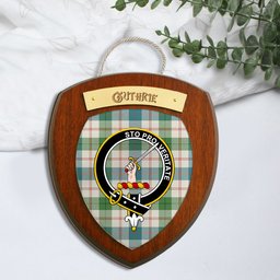 ScotsTee Shop Scottish Guthrie Dress Ancient Clan Crest Scottish Tartan Wooden Wall Plaque