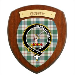 ScotsTee Shop Scottish Guthrie Dress Ancient Clan Crest Scottish Tartan Wooden Wall Plaque