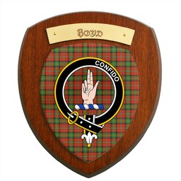 ScotsTee Shop Scottish Boyd Ancient Clan Crest Scottish Tartan Wooden Wall Plaque