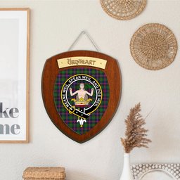 ScotsTee Shop Scottish Urquhart Modern Clan Crest Scottish Tartan Wooden Wall Plaque