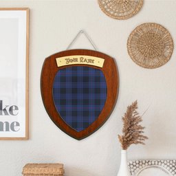 ScotsTee Shop Scottish McCoy Blue Clan Tartan Wooden Wall Plaque Personalize with Your Name