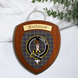 ScotsTee Shop Scottish MacLellan Clan Crest Scottish Tartan Wooden Wall Plaque