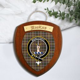 ScotsTee Shop Scottish MacKay of Strathnaver Clan Crest Scottish Tartan Wooden Wall Plaque