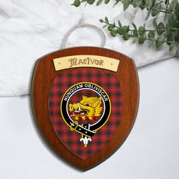 ScotsTee Shop Scottish MacIvor Clan Crest Scottish Tartan Wooden Wall Plaque