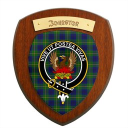 ScotsTee Shop Scottish Johnston Modern Clan Crest Scottish Tartan Wooden Wall Plaque