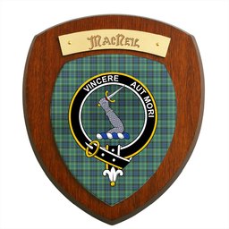 ScotsTee Shop Scottish MacNeill of Colonsay Ancient Clan Crest Scottish Tartan Wooden Wall Plaque