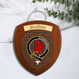 ScotsTee Shop Scottish MacNicol Clan Crest Scottish Tartan Wooden Wall Plaque