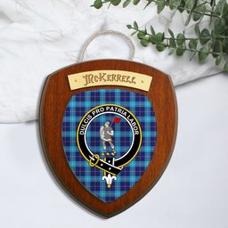 ScotsTee Shop Scottish McKerrell Clan Crest Scottish Tartan Wooden Wall Plaque