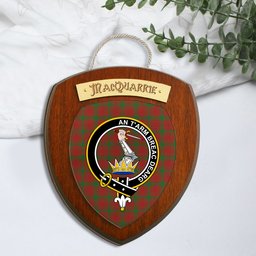 ScotsTee Shop Scottish MacQuarrie Clan Crest Scottish Tartan Wooden Wall Plaque