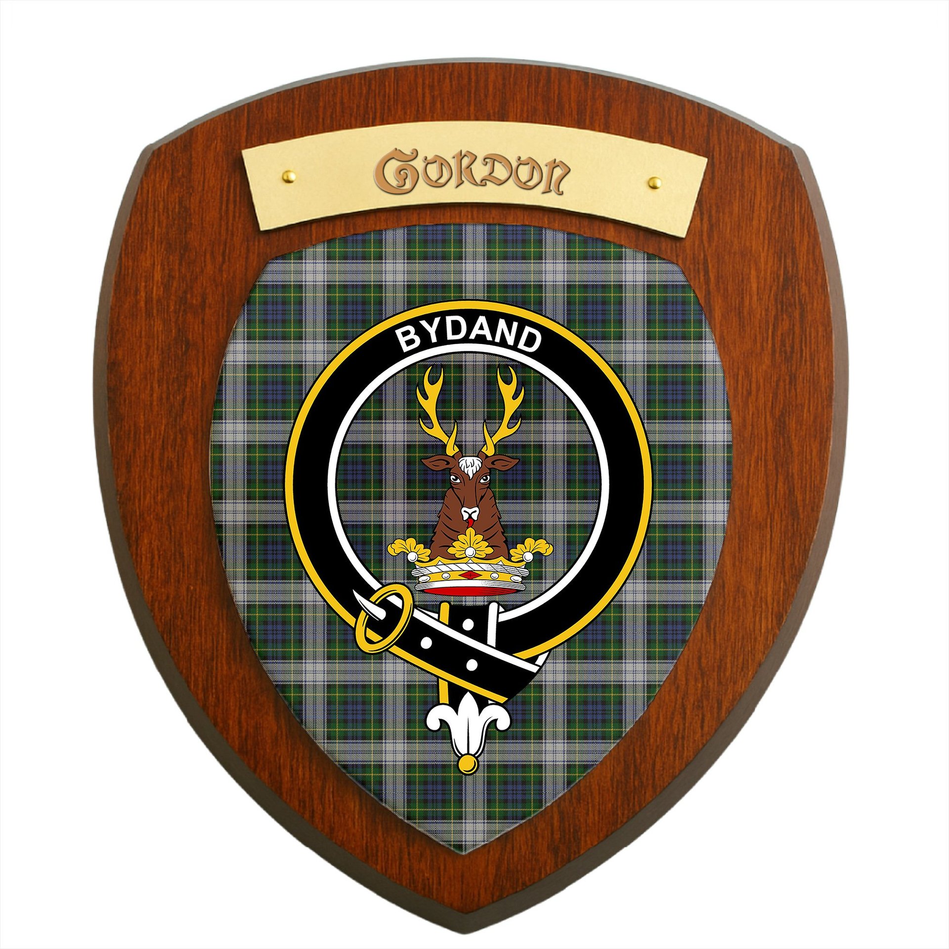 ScotsTee Shop Scottish Gordon Dress Clan Crest Scottish Tartan Wooden Wall Plaque
