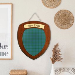 ScotsTee Shop Scottish Mayhew Clan Tartan Wooden Wall Plaque Personalize with Your Name