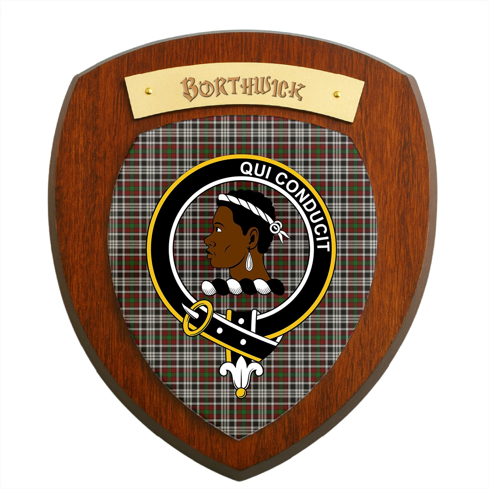 ScotsTee Shop Scottish Borthwick Dress Clan Crest Scottish Tartan Wooden Wall Plaque