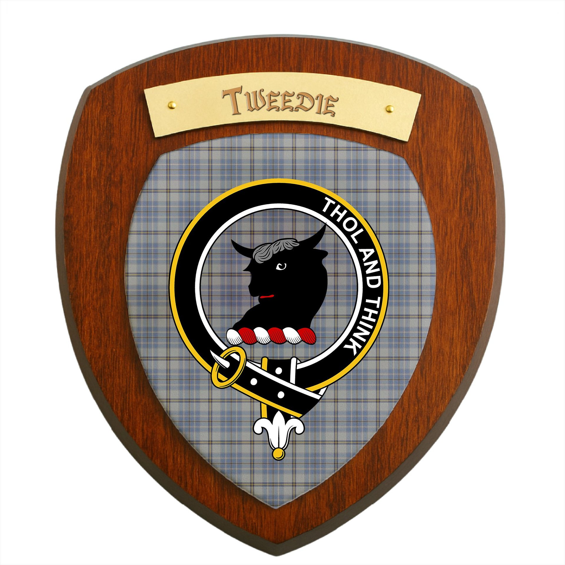 ScotsTee Shop Scottish Tweedie Clan Crest Scottish Tartan Wooden Wall Plaque