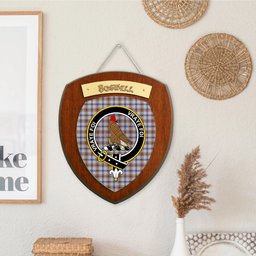 ScotsTee Shop Scottish Boswell Clan Crest Scottish Tartan Wooden Wall Plaque