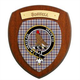 ScotsTee Shop Scottish Boswell Clan Crest Scottish Tartan Wooden Wall Plaque