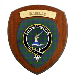 ScotsTee Shop Scottish Barclay Clan Crest Scottish Tartan Wooden Wall Plaque