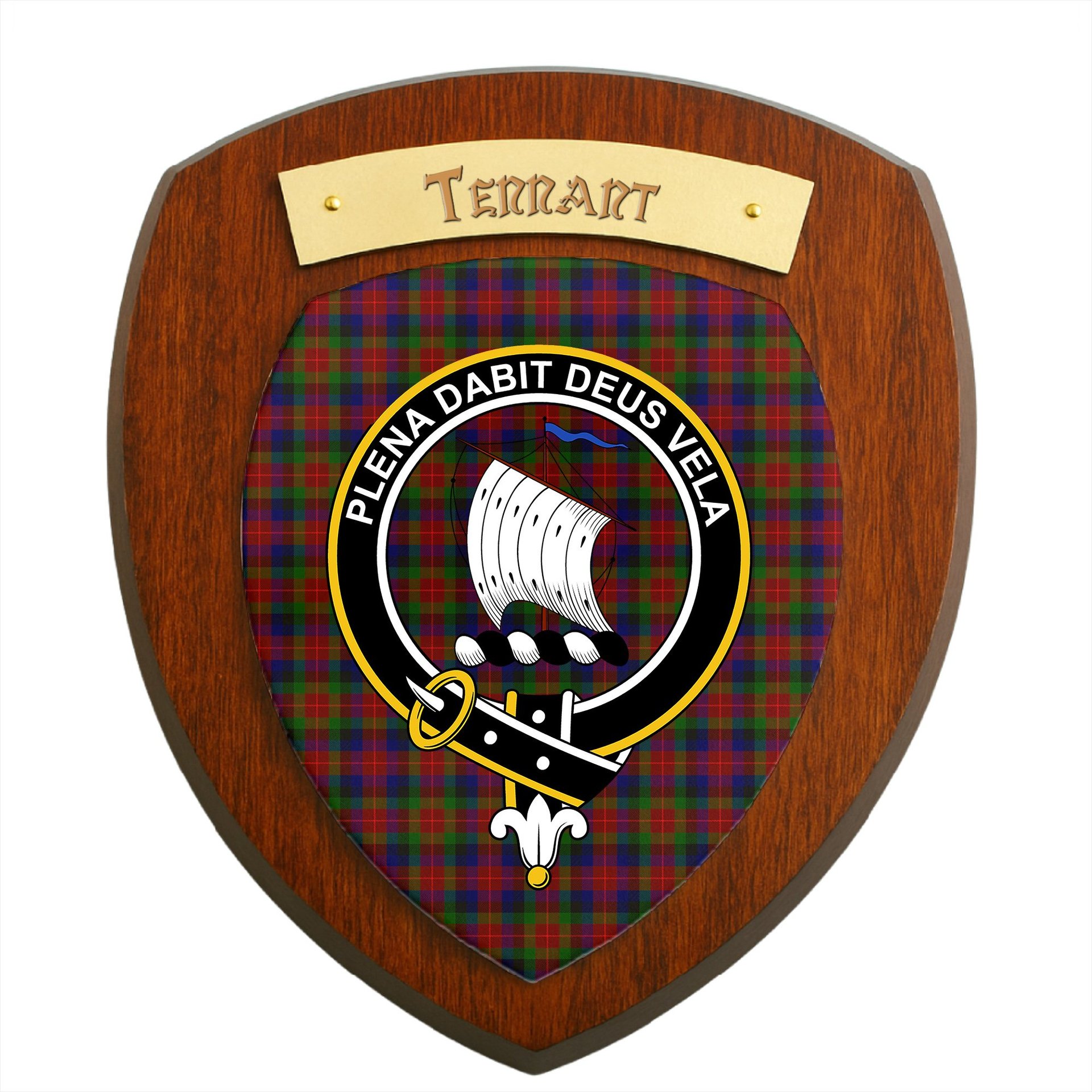 ScotsTee Shop Scottish Tennant SC Clan Crest Scottish Tartan Wooden Wall Plaque