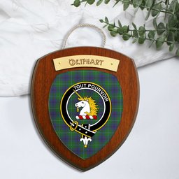 ScotsTee Shop Scottish Oliphant Clan Crest Scottish Tartan Wooden Wall Plaque