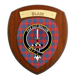 ScotsTee Shop Scottish Blane Clan Crest Scottish Tartan Wooden Wall Plaque