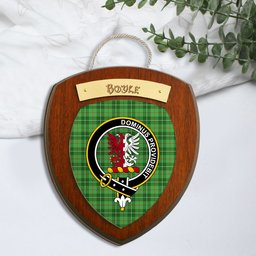 ScotsTee Shop Scottish Boyle SC Clan Crest Scottish Tartan Wooden Wall Plaque