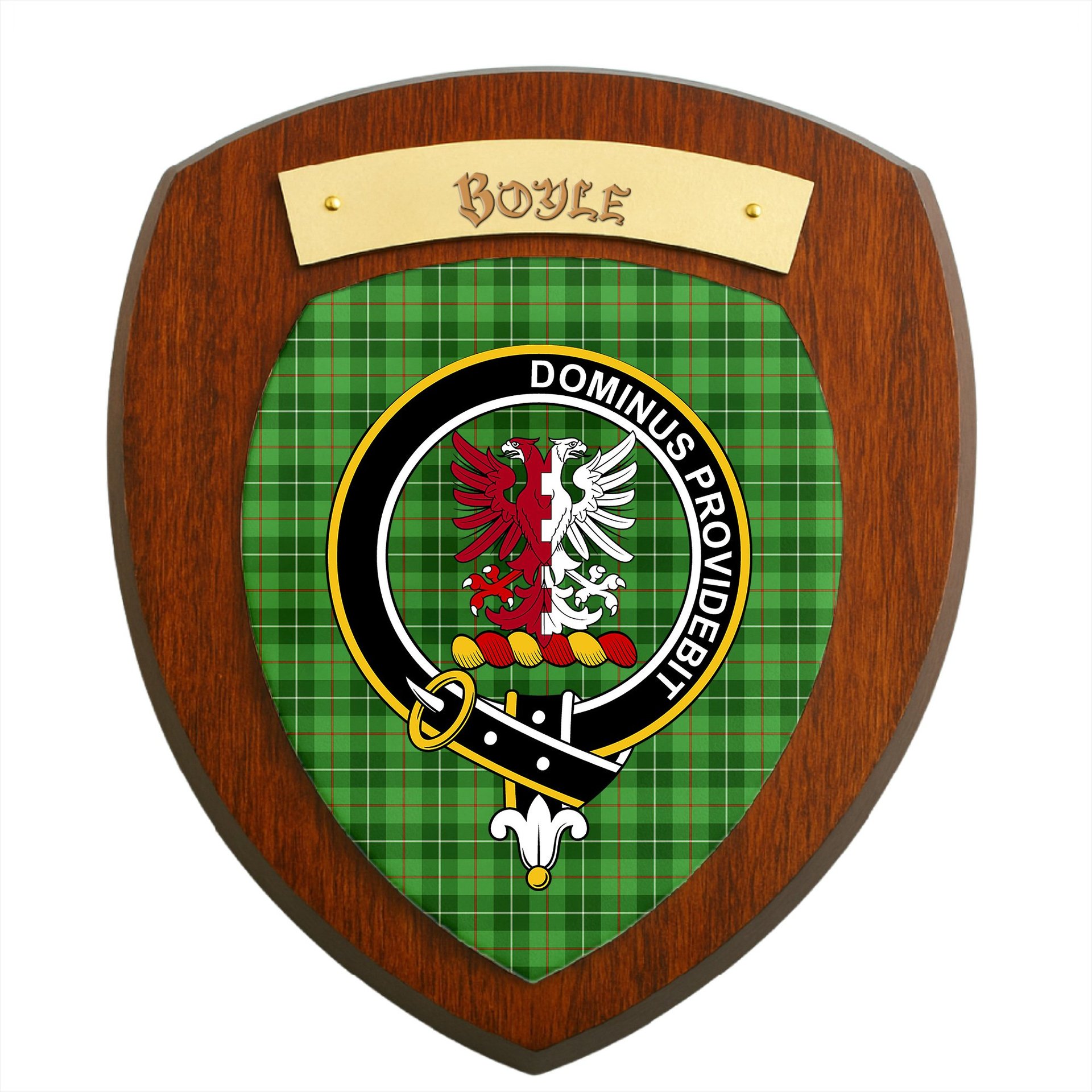 ScotsTee Shop Scottish Boyle SC Clan Crest Scottish Tartan Wooden Wall Plaque