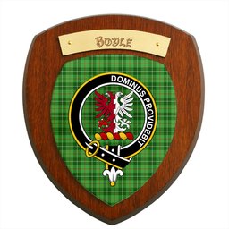 ScotsTee Shop Scottish Boyle SC Clan Crest Scottish Tartan Wooden Wall Plaque