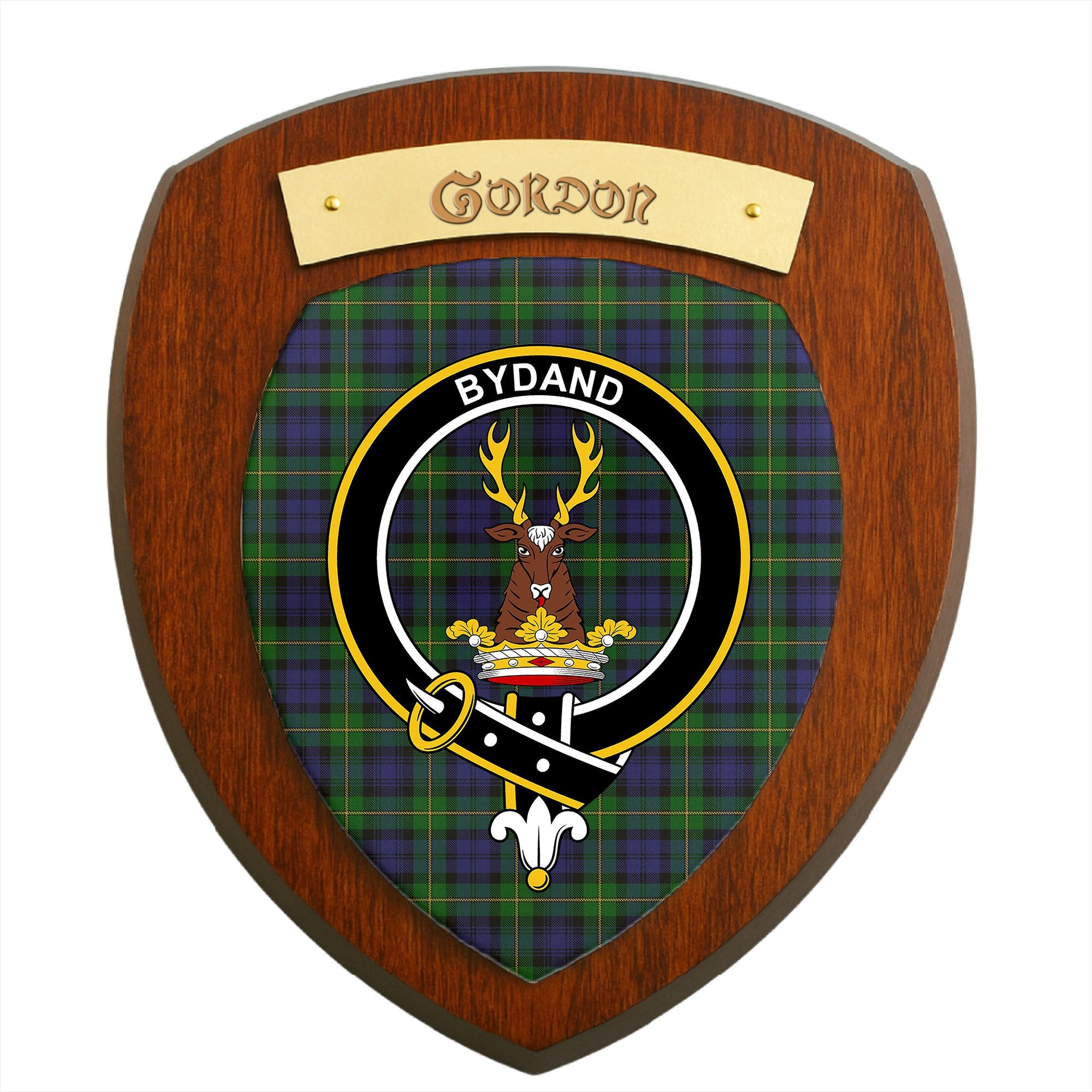 ScotsTee Shop Scottish Gordon Clan Crest Scottish Tartan Wooden Wall Plaque