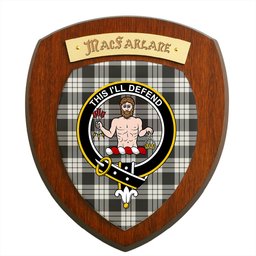 ScotsTee Shop Scottish MacFarlane Black White Clan Crest Scottish Tartan Wooden Wall Plaque