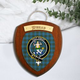 ScotsTee Shop Scottish Murray of Elibank Clan Crest Scottish Tartan Wooden Wall Plaque