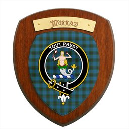 ScotsTee Shop Scottish Murray of Elibank Clan Crest Scottish Tartan Wooden Wall Plaque