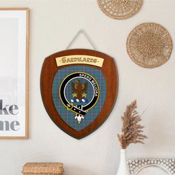 ScotsTee Shop Scottish Sandilands Clan Crest Scottish Tartan Wooden Wall Plaque