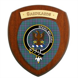 ScotsTee Shop Scottish Sandilands Clan Crest Scottish Tartan Wooden Wall Plaque