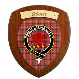 ScotsTee Shop Scottish Stuart of Bute SC Clan Crest Scottish Tartan Wooden Wall Plaque