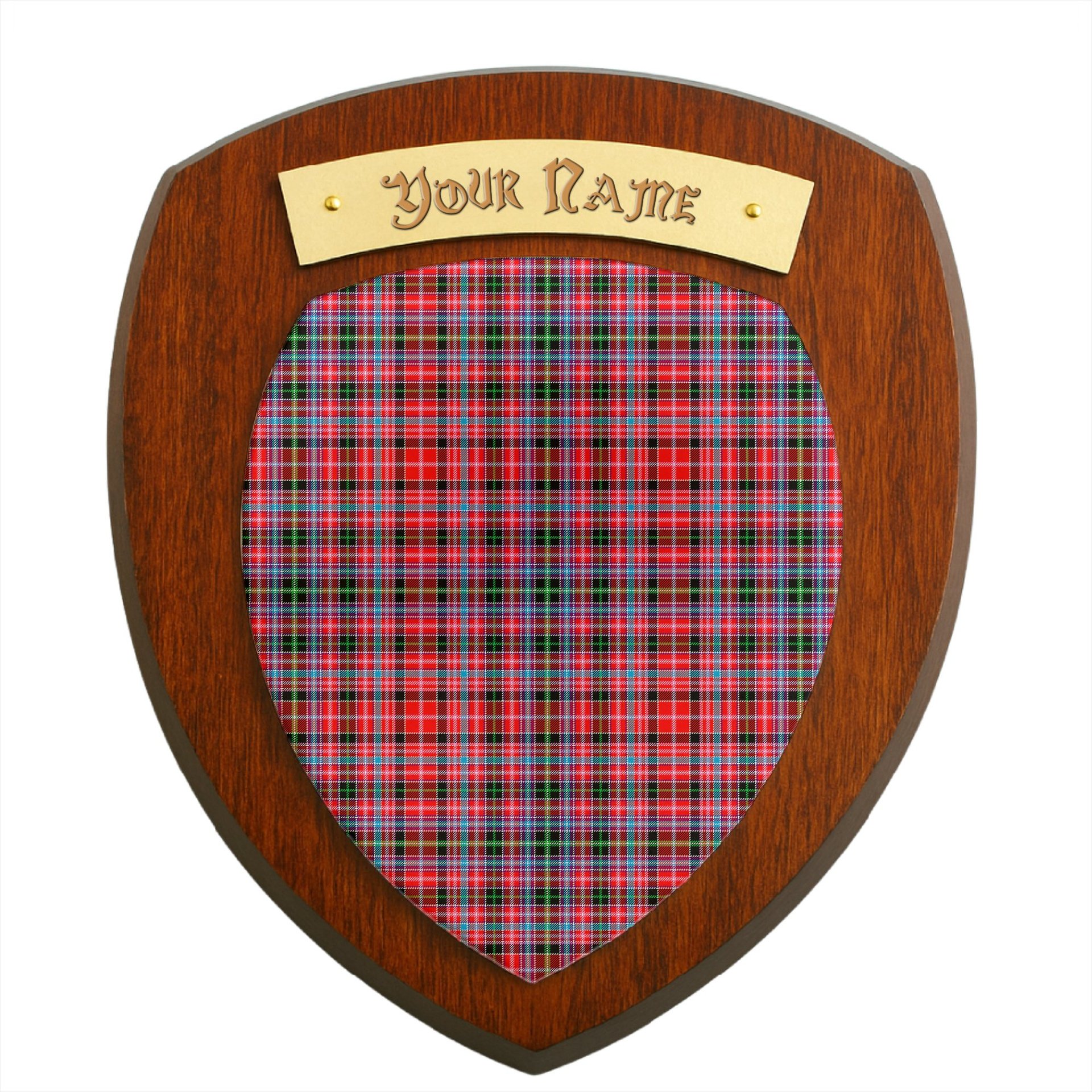 ScotsTee Shop Scottish Straiton Clan Tartan Wooden Wall Plaque Personalize with Your Name