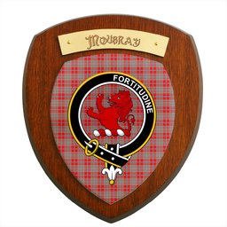 ScotsTee Shop Scottish Moubray Clan Crest Scottish Tartan Wooden Wall Plaque